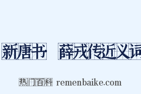 新唐书·薛戎传近义词是什么意思的图片